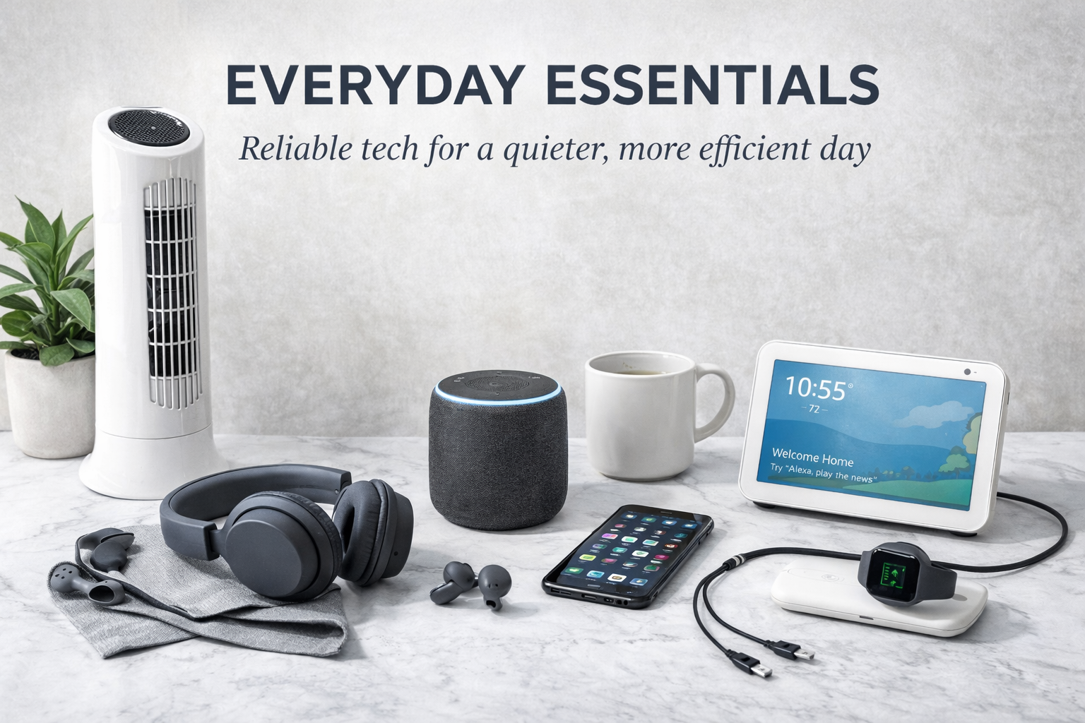 Everyday essentials for simple organized living including home organization tools kitchen essentials and daily use products