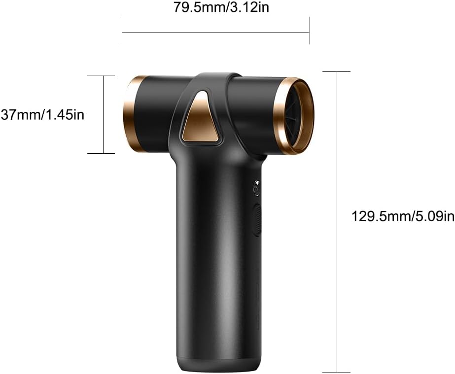 Cordless Hair Dryer No Hot Air, Mini Blow Dryer, Aluminum Air Duster Keyboard Cleaner for Computer Keyboard Electronics Cleaning, Outdoor Hiking, Camping, Air Cushion Inflation