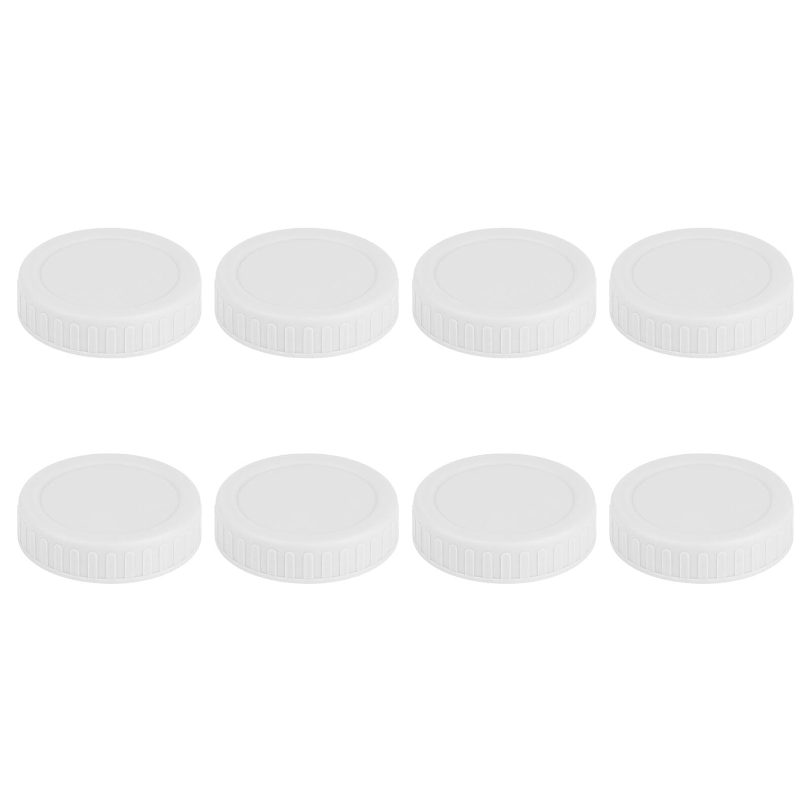 Vaincre 8PCS Mason Jar Lids - Colored Plastic Mason Lids Regular Mouth, Leak Proof Canning Covers with Silicone Rings for Ball, Kerr and More, Reusable Can Tops Caps Covers for Jars