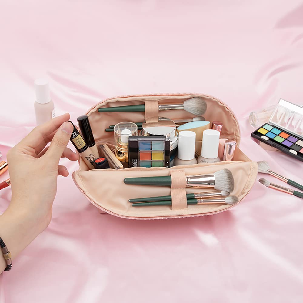 Ethereal Clear Makeup Bag, TSA Travel Makeup Organizer Bag Rose Gold Makeup Bags for Women Small Cosmetic Bag Portable Makeup Bag for Purse