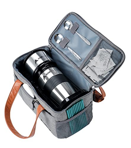 Adir Mini Single Serve Travel Coffee Maker Pouch Organizer, Portable For Travel, Camping, Office Lunch Bag For Grab & Go Daily Use (Black & Green)
