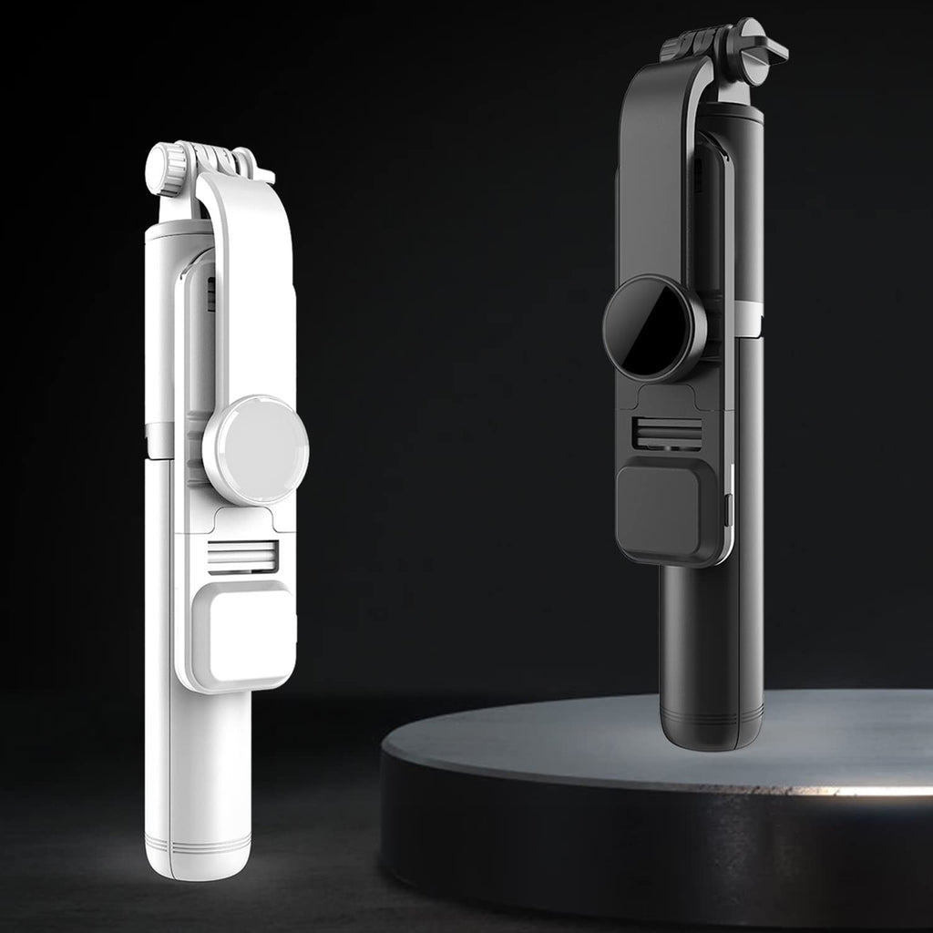 Selfie Stick Tripod with Light, All in One Cell Phone Tripod, Cellphone Tripod with Wireless Remote and Phone Holder, Portable, Lightweight,Compatible with All Phones(Black)