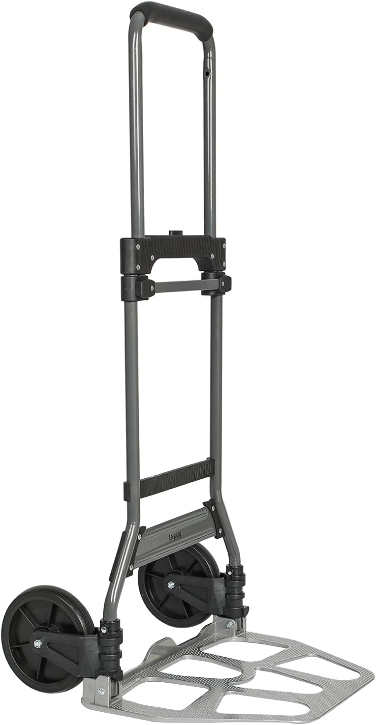 Leeyoung Folding Hand Truck and Dolly,309 lb Capacity Aluminum Portable Cart with Telescoping Handle and PP+EVA Wheels
