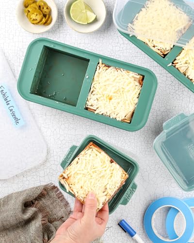 Souper Cubes 2 Cup Silicone Freezer Molds with Lids – Soup Cubes for Freezing Lasagna, Leftovers, Soups, Sauces, Casseroles, Meal Prep Meals and More – Aqua 2-Pack