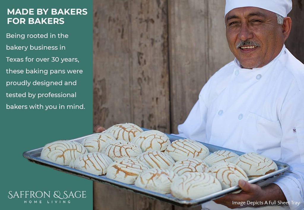 Commercial Quality Cookie Sheet Pan - 2 Pack Aluminum Half Sheet Baking Pan by Saffron & Sage Home Living - This 18x13 Baking Sheet Set is Rust & Warp Resistant, Heavy Duty, of Thick Gauge