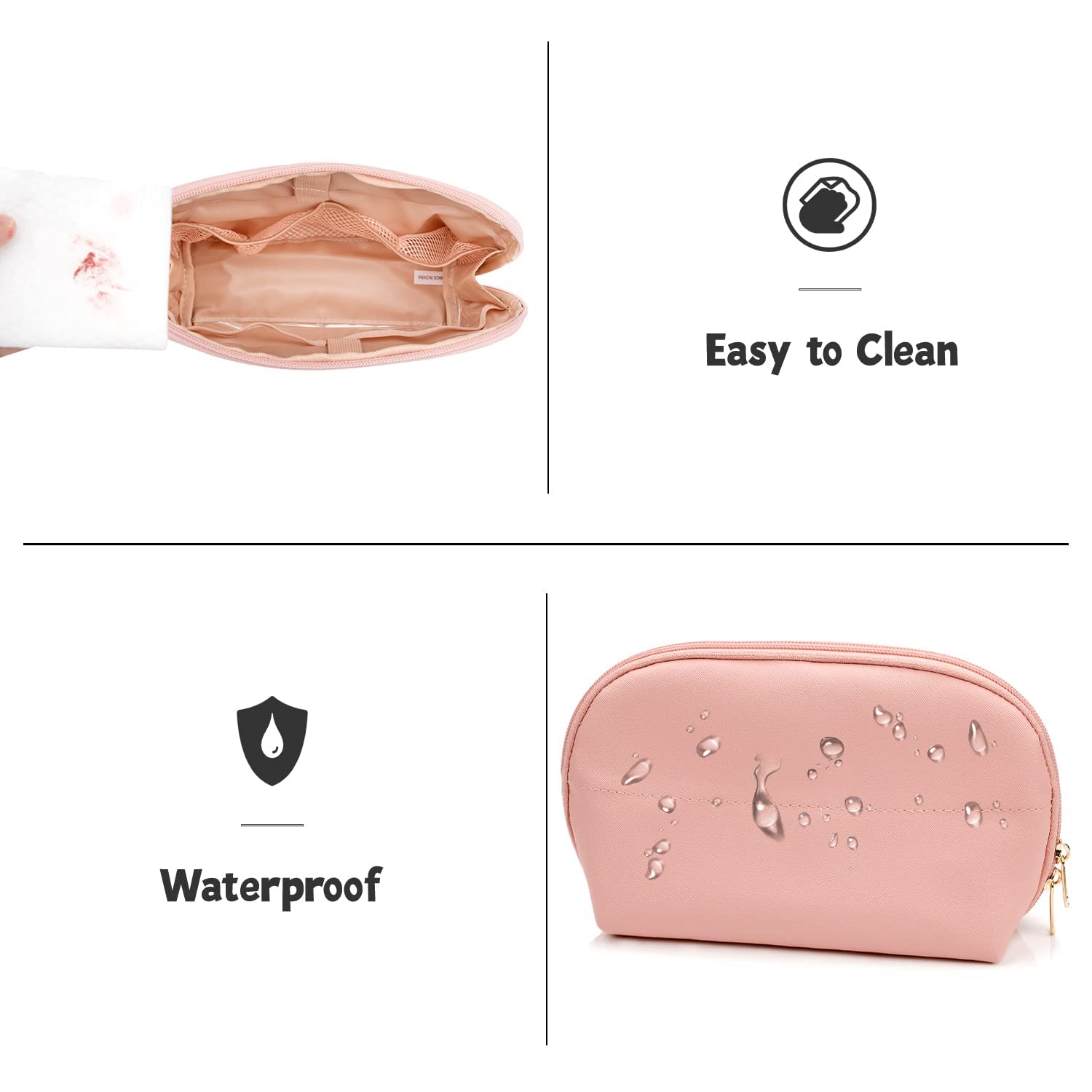 Ethereal Clear Makeup Bag, TSA Travel Makeup Organizer Bag Rose Gold Makeup Bags for Women Small Cosmetic Bag Portable Makeup Bag for Purse