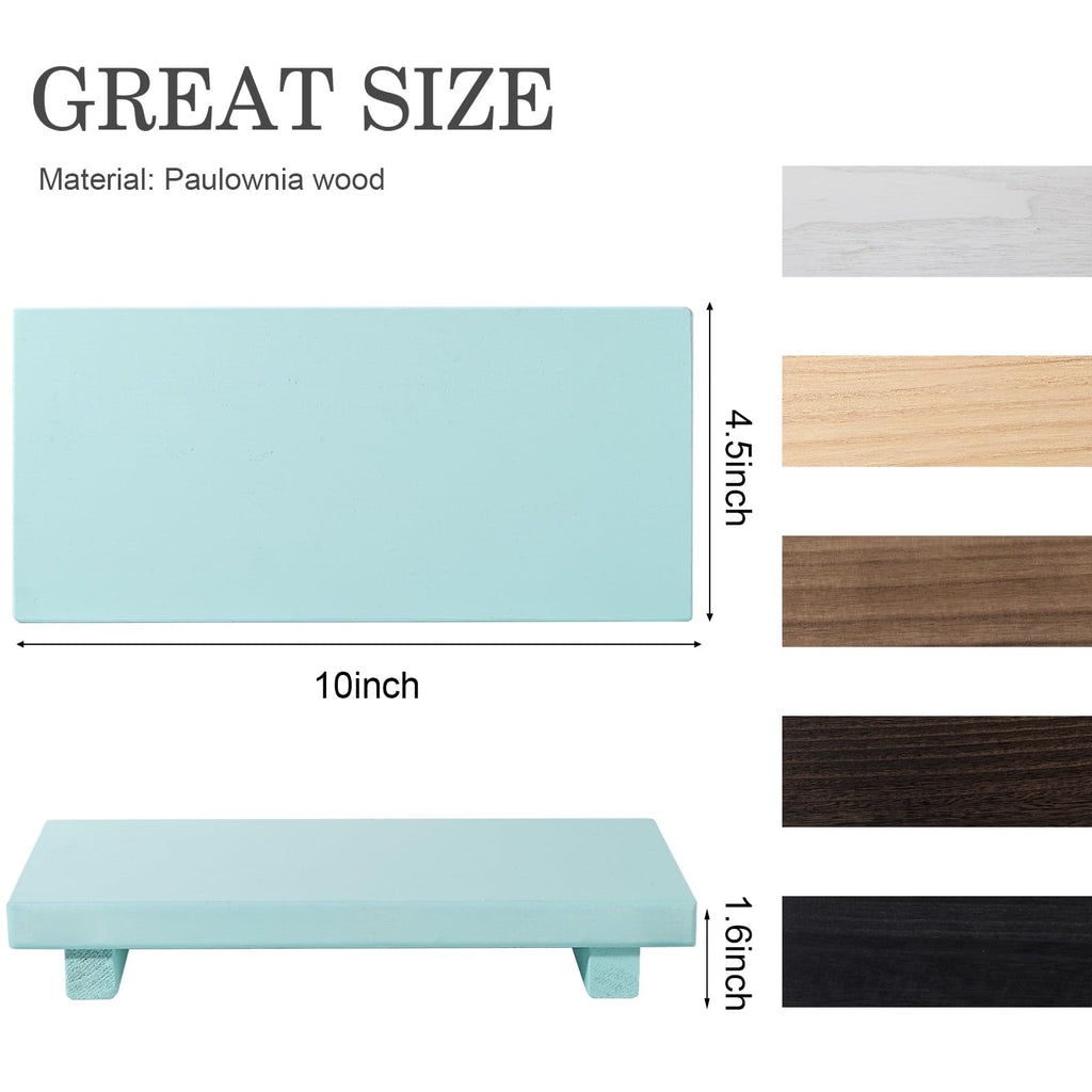 zoocatia Small Wood Tray Pedestal Stand Farmhouse Bathroom Decor Decorative Wooden Riser Kitchen Soap Dish Holder for Vanity, Counter, Sink, 9" x 5.9" - Black