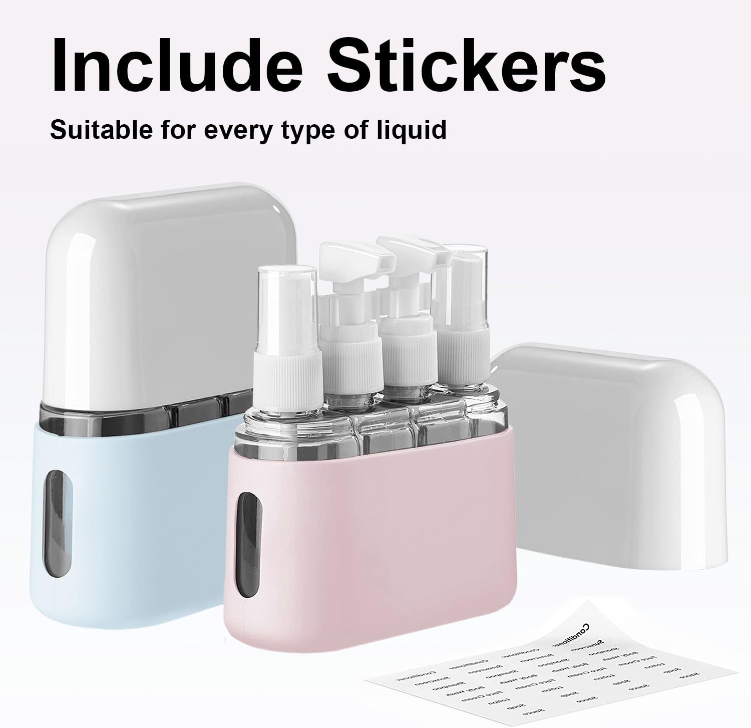 Travel Bottle Set, 8 Pack TSA Approved Travel Size Bottles, Travel Containers Dispenser, Travel Shampoo Bottles for Cosmetic Conditioner and Lotion