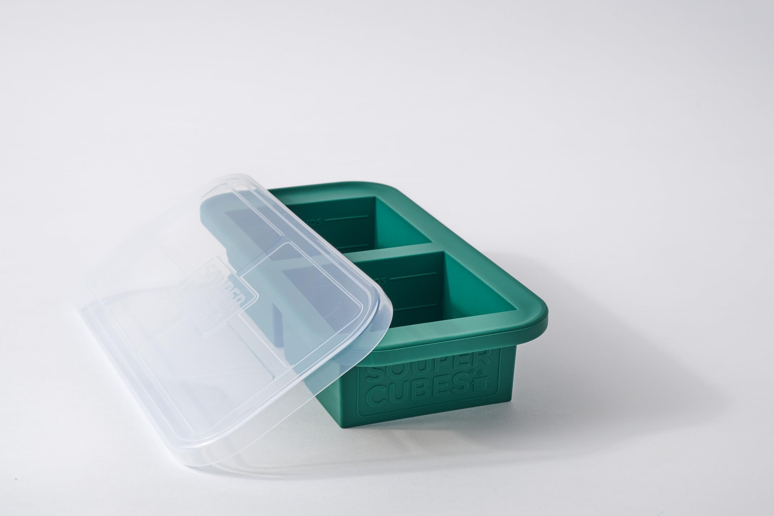 Souper Cubes 2 Cup Silicone Freezer Molds with Lids – Soup Cubes for Freezing Lasagna, Leftovers, Soups, Sauces, Casseroles, Meal Prep Meals and More – Aqua 2-Pack