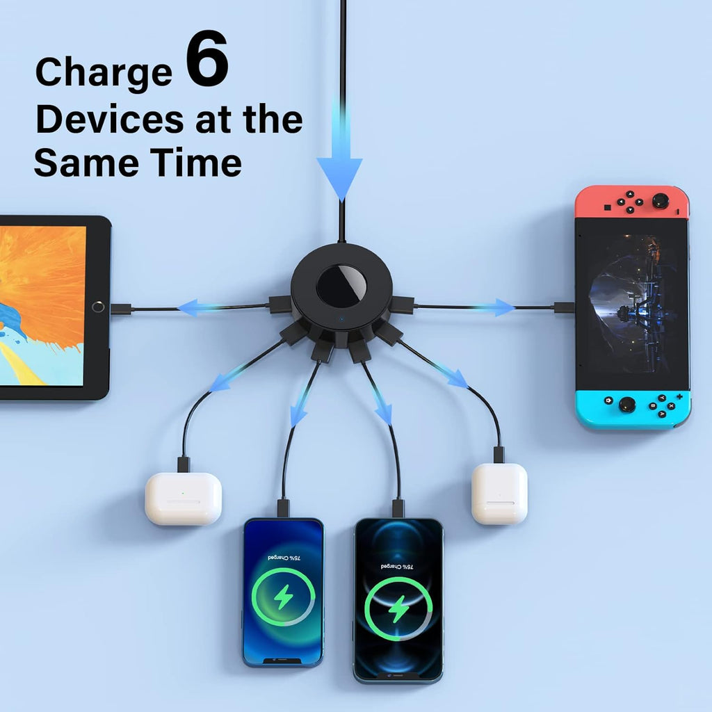 Getop 2 in 1 for MagSafe Magnetic Wireless Charger Pad & Stand for iPhone 12-17(All Series) with 6.6Ft USB-C Woven Charging Cable, Gifts for Men and Women (Black)