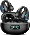 AI Translation Earbuds Real Time 144 Languages Clip On Earbuds Translator Headphones Audifonos Traductores Inglés Español Bluetooth 60H Playtime Headphones for Travel Business Meeting Learning Black