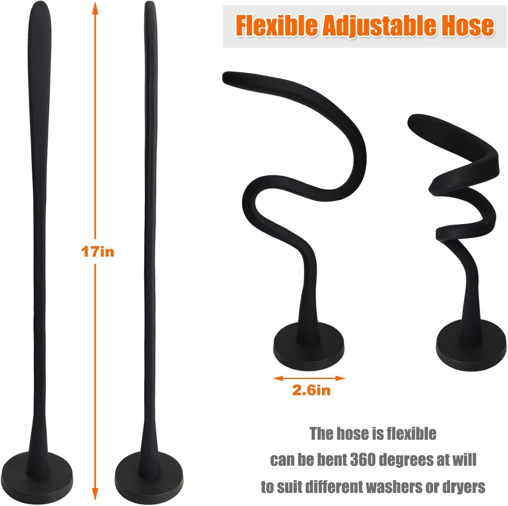 Front Load Washer Door Prop, Removable Flexible Washer Door Stopper, Magnetic Washing Machine Door Holder with 66mm Magnet Base, Keep Washer Door Open to Prevent Odors (Black)