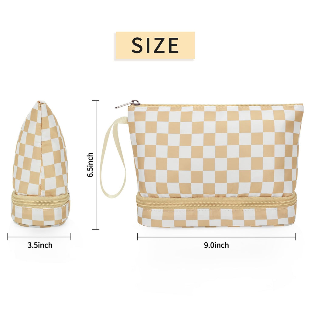 Ethereal Clear Makeup Bag, TSA Travel Makeup Organizer Bag Rose Gold Makeup Bags for Women Small Cosmetic Bag Portable Makeup Bag for Purse