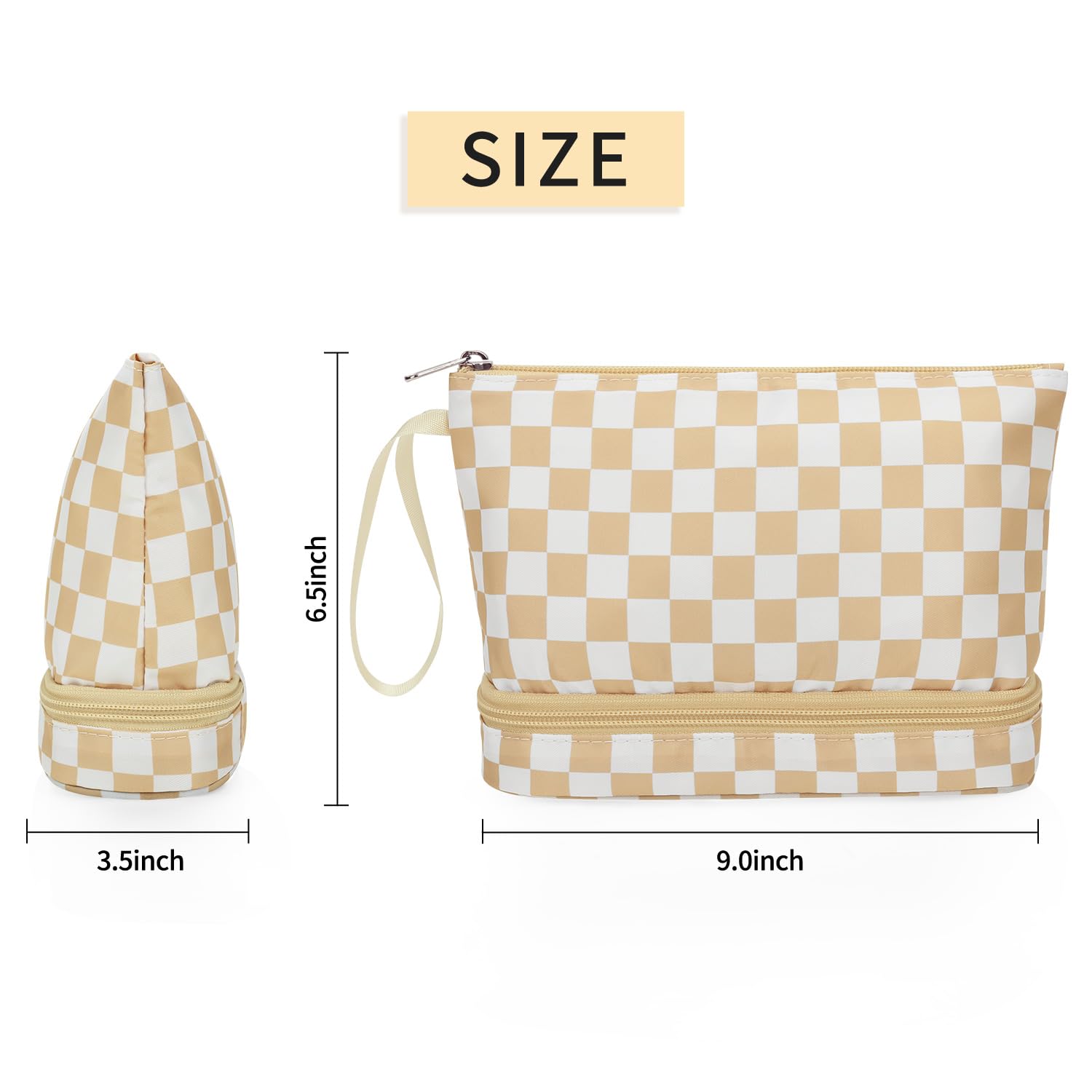 Ethereal Clear Makeup Bag, TSA Travel Makeup Organizer Bag Rose Gold Makeup Bags for Women Small Cosmetic Bag Portable Makeup Bag for Purse