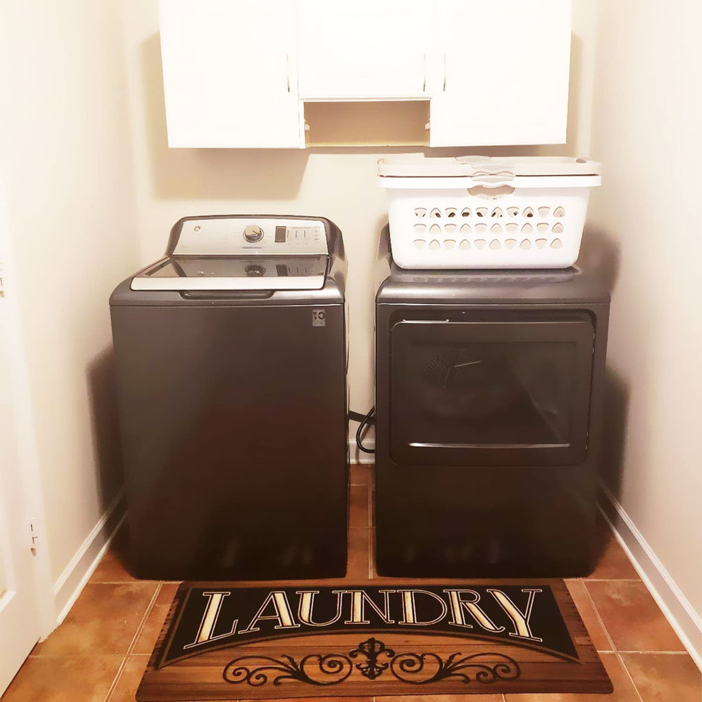 UKELER Laundry Room Rug Runner, Farmhouse Laundry Mats for Washroom Laundry Room Bathroom Kitchen, Non Slip Anti Fatigue Laundry Rugs 48''x20''
