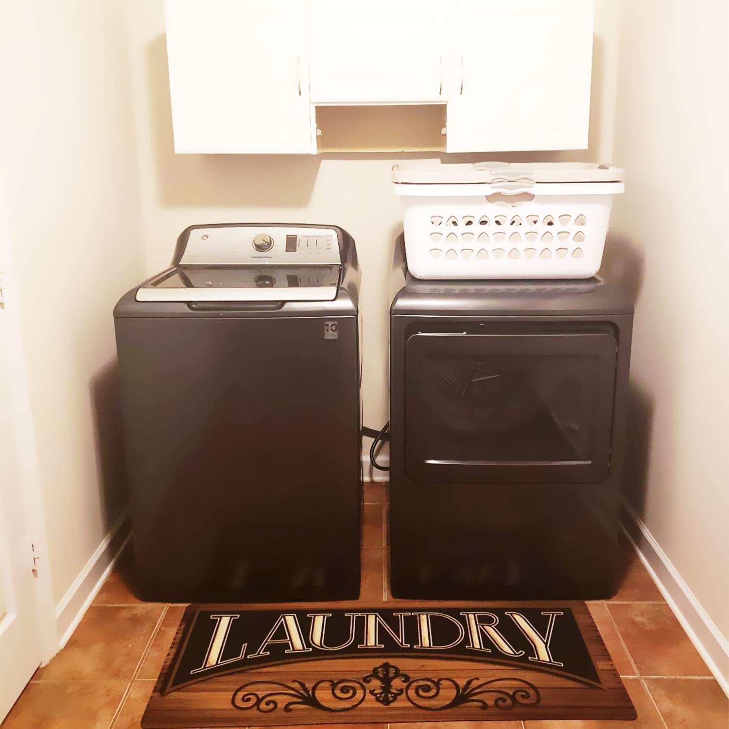 UKELER Laundry Room Rug Runner, Farmhouse Laundry Mats for Washroom Laundry Room Bathroom Kitchen, Non Slip Anti Fatigue Laundry Rugs 48''x20''