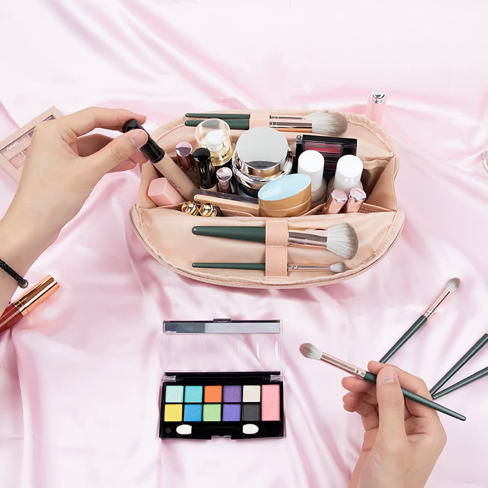 Ethereal Clear Makeup Bag, TSA Travel Makeup Organizer Bag Rose Gold Makeup Bags for Women Small Cosmetic Bag Portable Makeup Bag for Purse