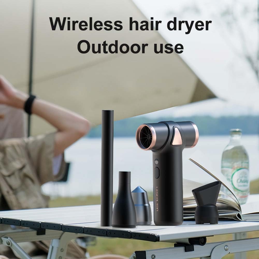 Cordless Hair Dryer No Hot Air, Mini Blow Dryer, Aluminum Air Duster Keyboard Cleaner for Computer Keyboard Electronics Cleaning, Outdoor Hiking, Camping, Air Cushion Inflation