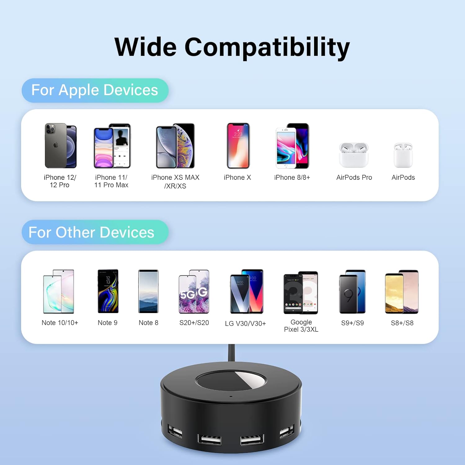 Getop 2 in 1 for MagSafe Magnetic Wireless Charger Pad & Stand for iPhone 12-17(All Series) with 6.6Ft USB-C Woven Charging Cable, Gifts for Men and Women (Black)
