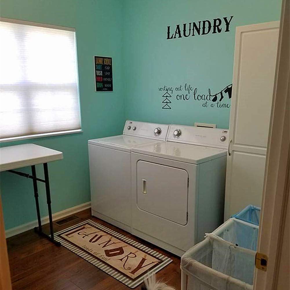 UKELER Laundry Room Rug Runner, Farmhouse Laundry Mats for Washroom Laundry Room Bathroom Kitchen, Non Slip Anti Fatigue Laundry Rugs 48''x20''