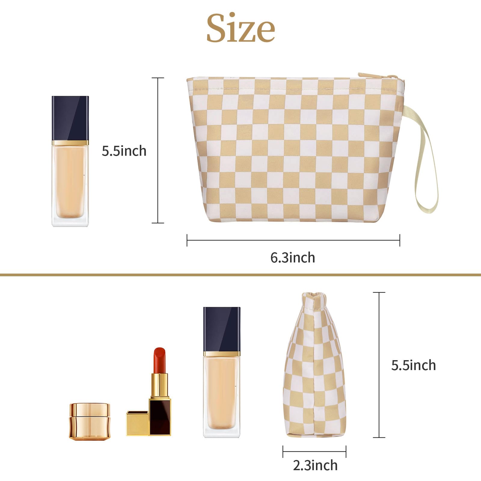 Ethereal Clear Makeup Bag, TSA Travel Makeup Organizer Bag Rose Gold Makeup Bags for Women Small Cosmetic Bag Portable Makeup Bag for Purse