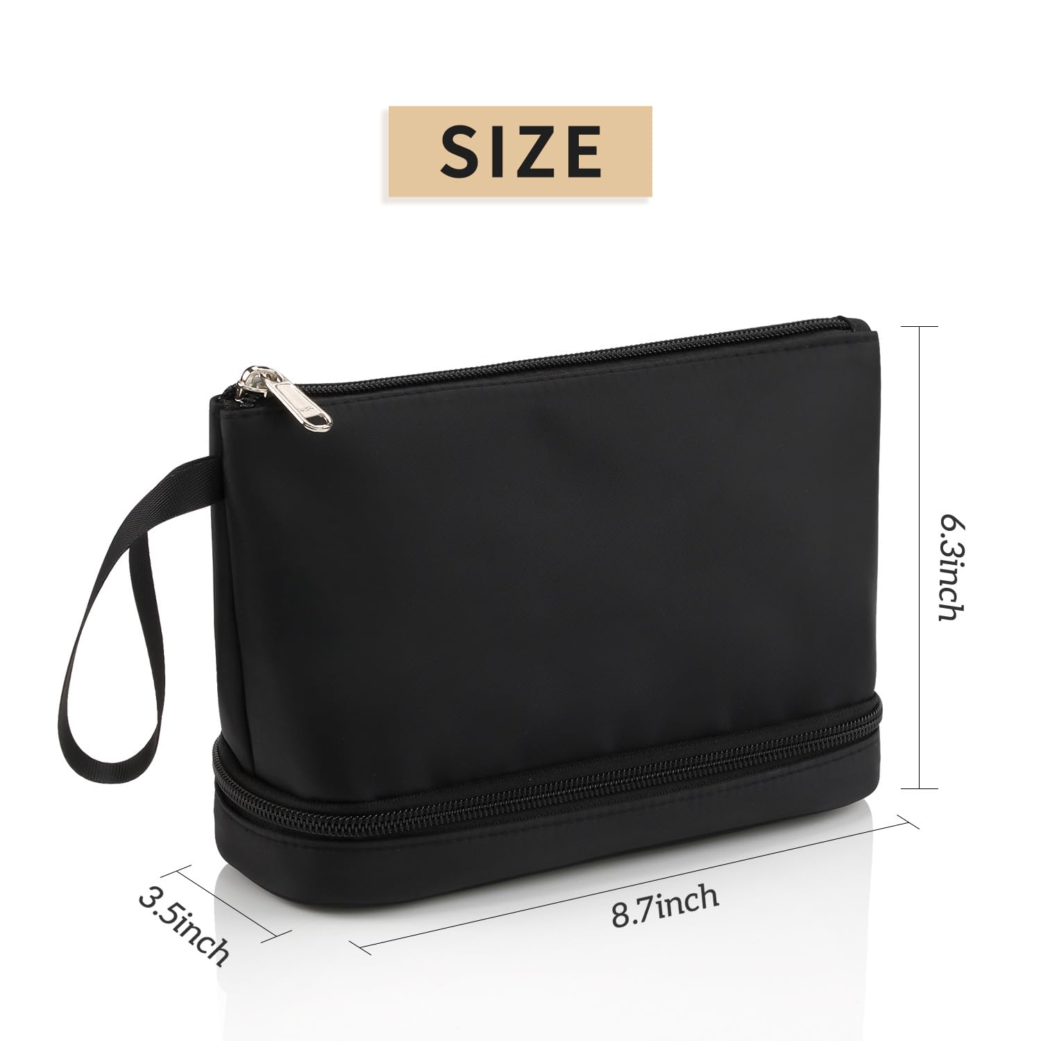 Ethereal Clear Makeup Bag, TSA Travel Makeup Organizer Bag Rose Gold Makeup Bags for Women Small Cosmetic Bag Portable Makeup Bag for Purse