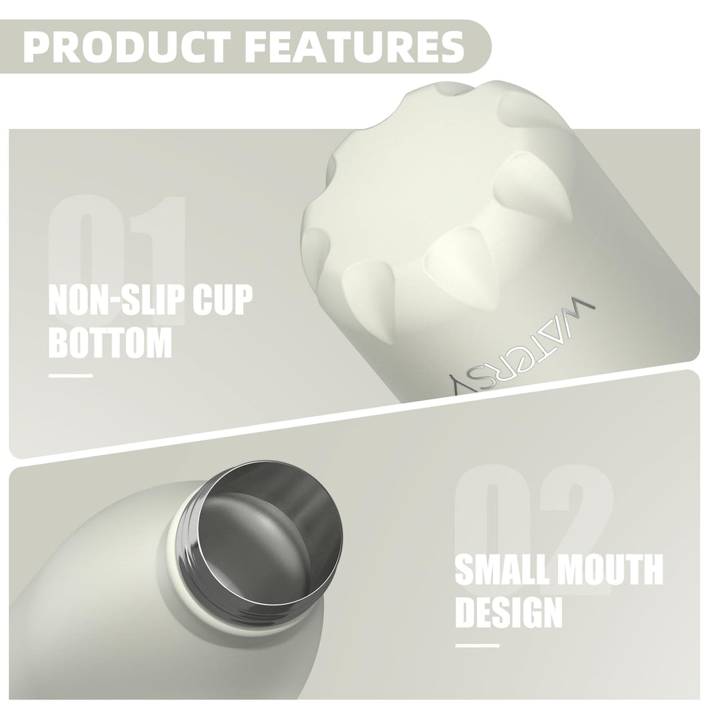 WATERSY Stainless Steel water bottles,17oz/500ml Insulated Water Bottles,Deep Blue metal water bottle Keeps Drink Cold and Hot,BPA Free kids water bottles for School,Gym,Travel,Sports