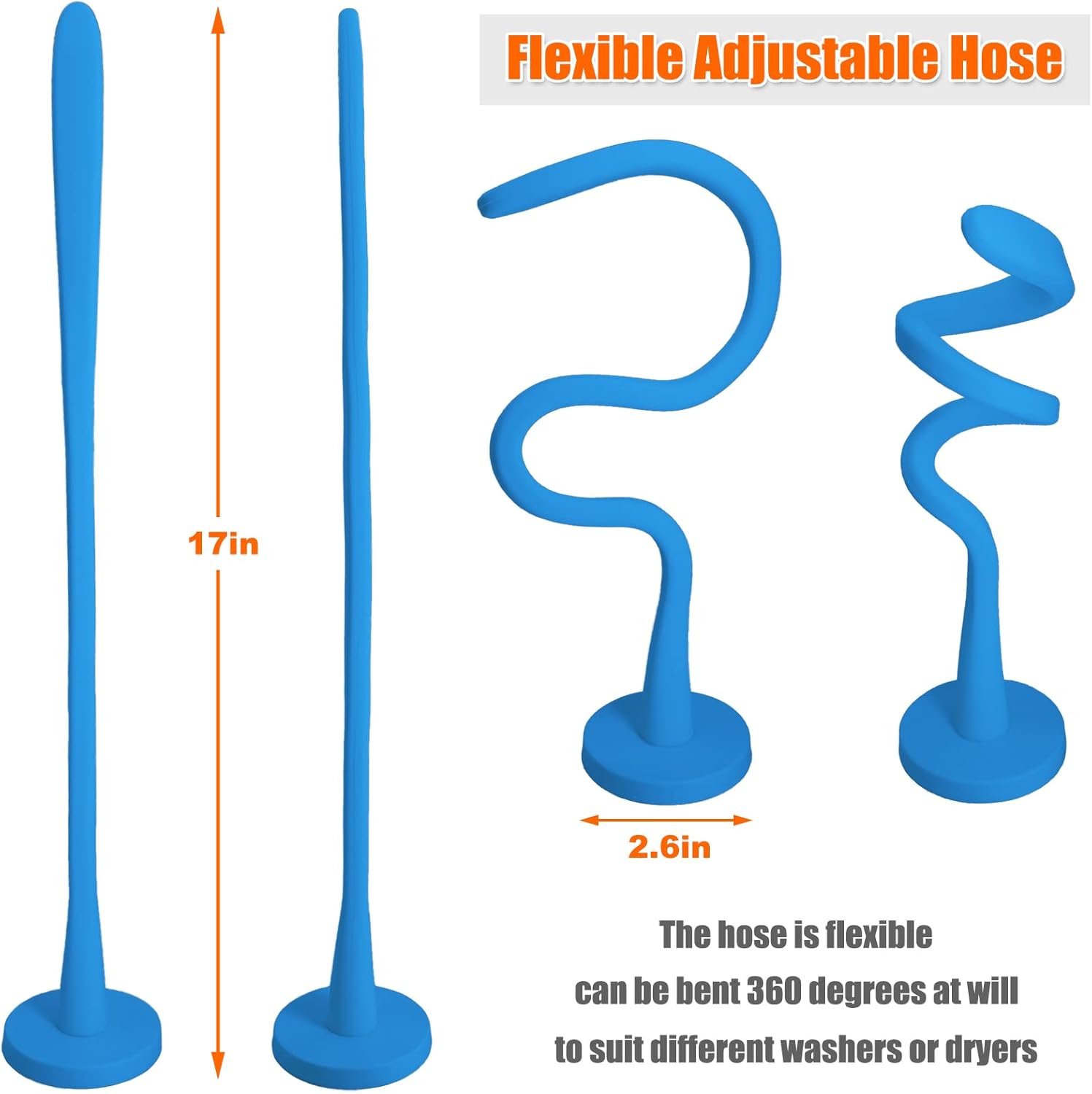 Front Load Washer Door Prop, Removable Flexible Washer Door Stopper, Magnetic Washing Machine Door Holder with 66mm Magnet Base, Keep Washer Door Open to Prevent Odors (Black)