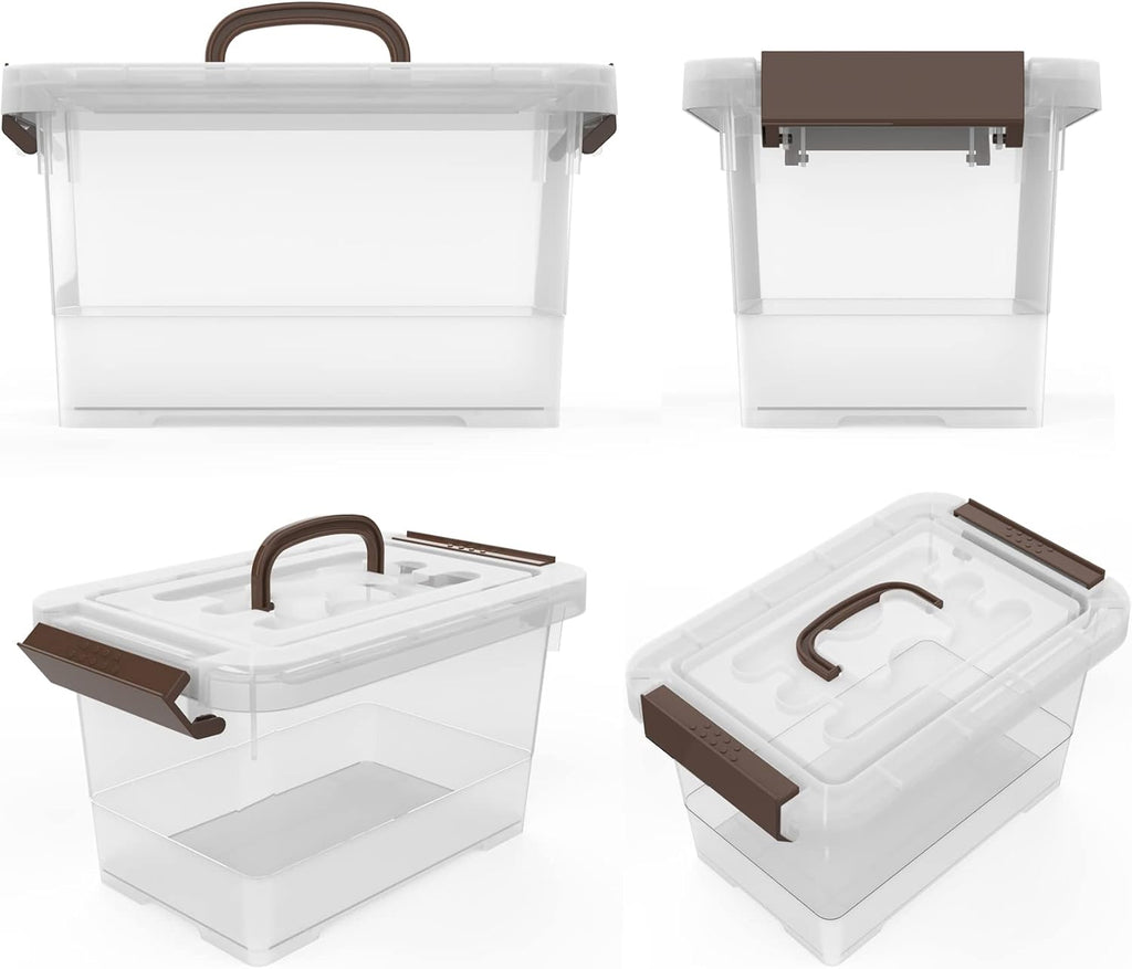 WYT Clear Storage Latch Box, 6 Pack Storage Organizer Bins with Latching Handle and Lids, 3.5 Quart