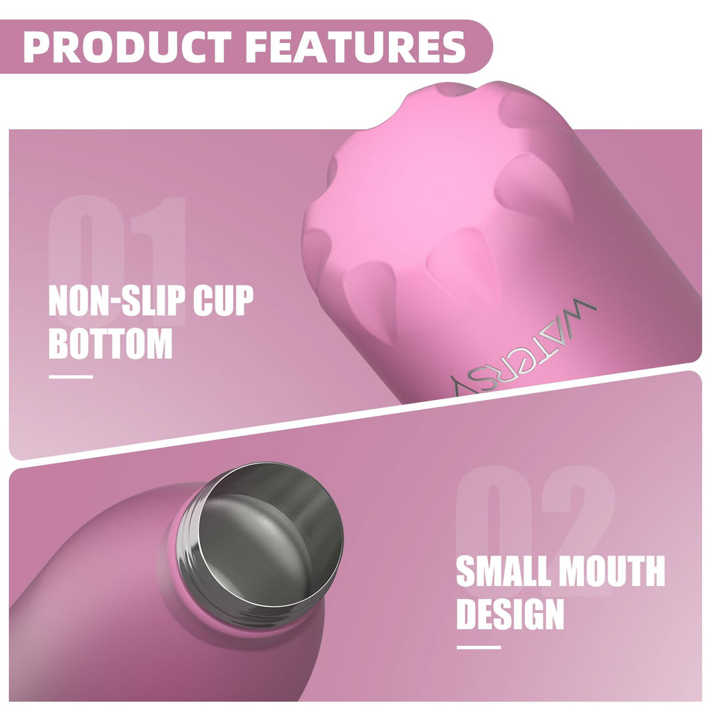 WATERSY Stainless Steel water bottles,17oz/500ml Insulated Water Bottles,Deep Blue metal water bottle Keeps Drink Cold and Hot,BPA Free kids water bottles for School,Gym,Travel,Sports