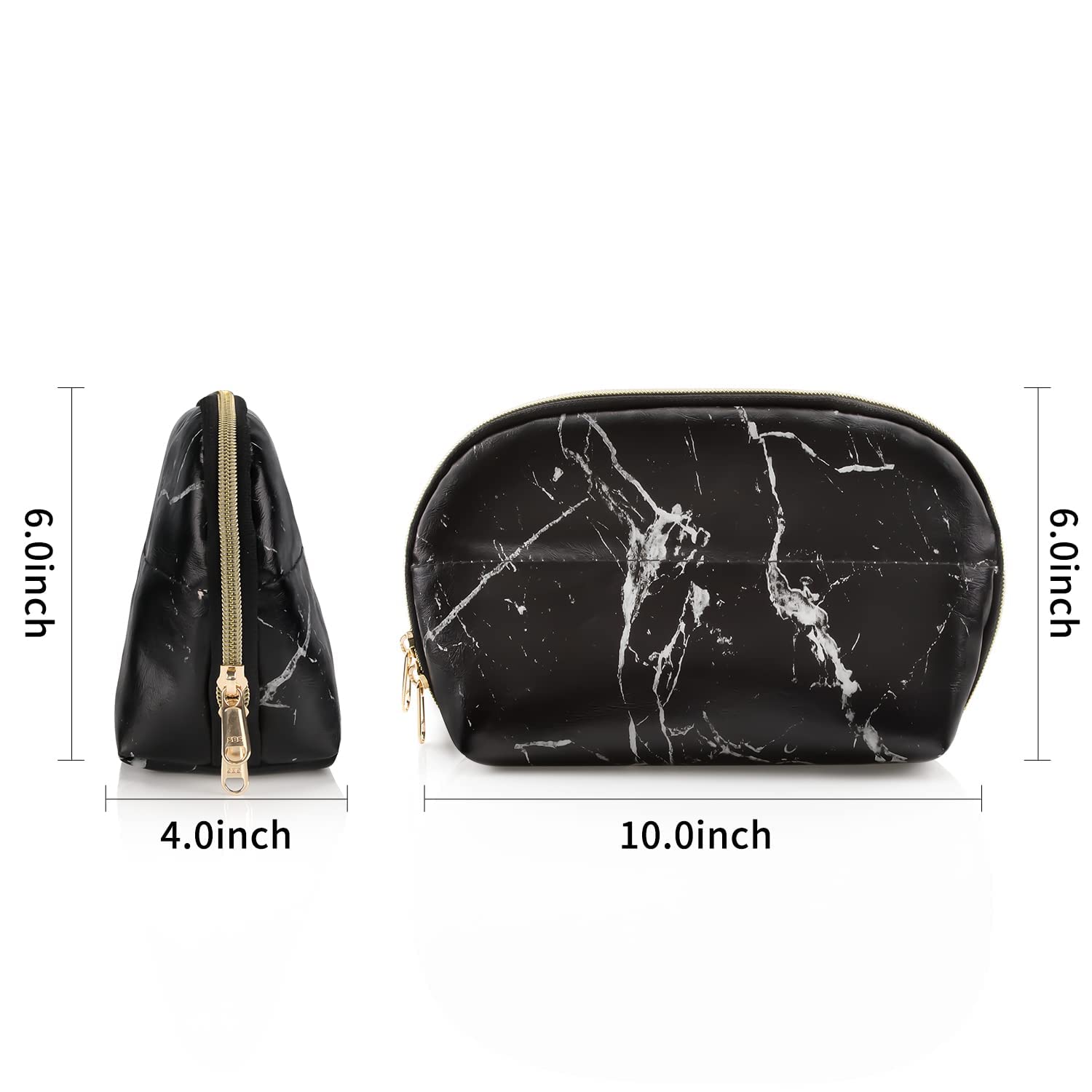 Ethereal Clear Makeup Bag, TSA Travel Makeup Organizer Bag Rose Gold Makeup Bags for Women Small Cosmetic Bag Portable Makeup Bag for Purse