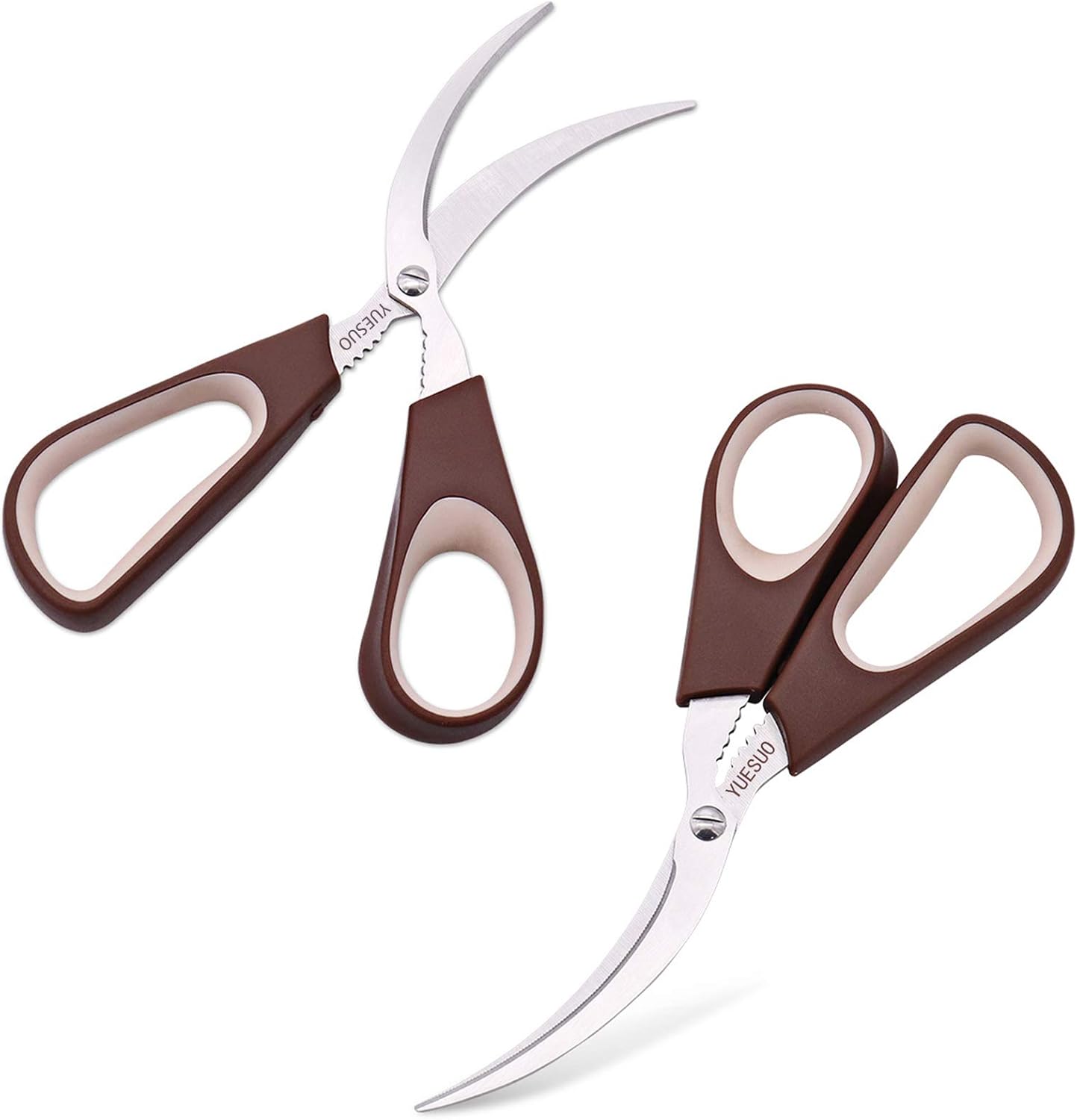 Kitchen Shears Scissors By LEZIFU Crab Crackers and Tools, Large - 8.45"L,Crab Legs, King Crab, Lobster, Shellfish, Prawns,Crawfish(Pack of 2)