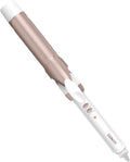 Conair Double Ceramic 1 ¼-Inch Curling Iron, 1 ¼-Inch Barrel Creates Loose Curls, Hair Curler for Use on Medium & Long Hair, White/Rose Gold