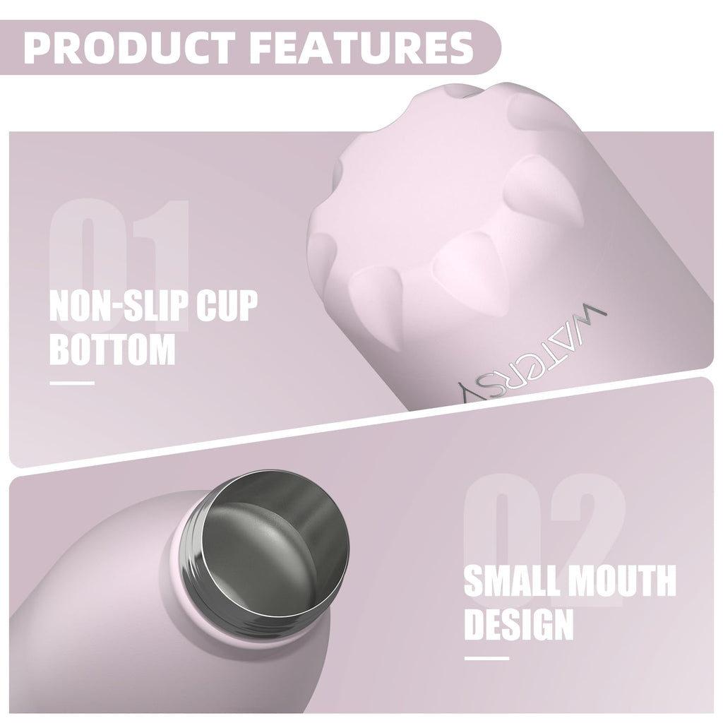 WATERSY Stainless Steel water bottles,17oz/500ml Insulated Water Bottles,Deep Blue metal water bottle Keeps Drink Cold and Hot,BPA Free kids water bottles for School,Gym,Travel,Sports