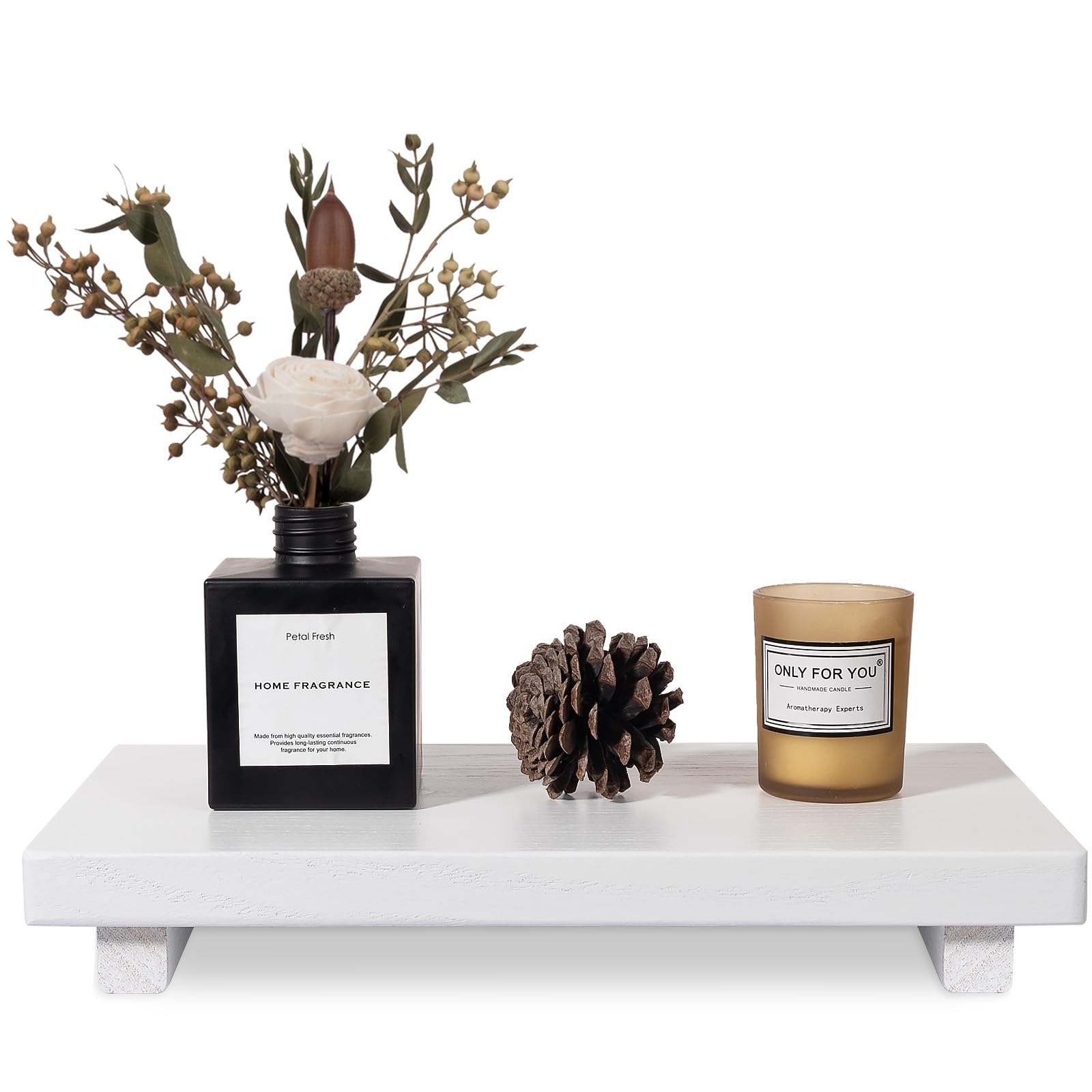 zoocatia Small Wood Tray Pedestal Stand Farmhouse Bathroom Decor Decorative Wooden Riser Kitchen Soap Dish Holder for Vanity, Counter, Sink, 9" x 5.9" - Black