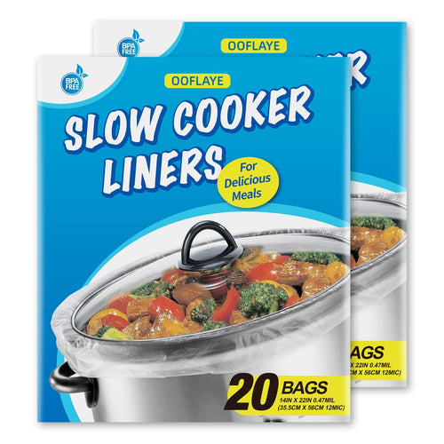 20 Counts Slow Cooker Liners and Cooking Bags, Extra Large Size Fits 6-10QT Pot, 14"x 22", BPA Free, Suitable for Oval & Round Pot -1 Pack