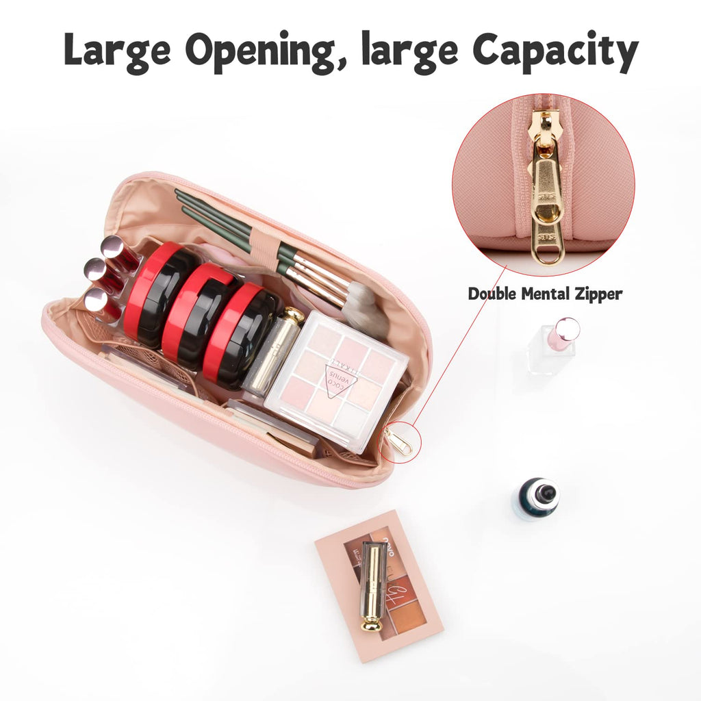 Ethereal Clear Makeup Bag, TSA Travel Makeup Organizer Bag Rose Gold Makeup Bags for Women Small Cosmetic Bag Portable Makeup Bag for Purse