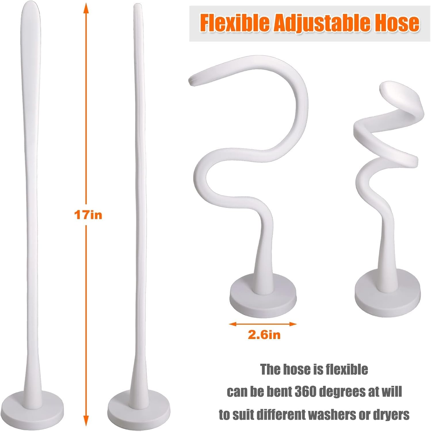 Front Load Washer Door Prop, Removable Flexible Washer Door Stopper, Magnetic Washing Machine Door Holder with 66mm Magnet Base, Keep Washer Door Open to Prevent Odors (Black)