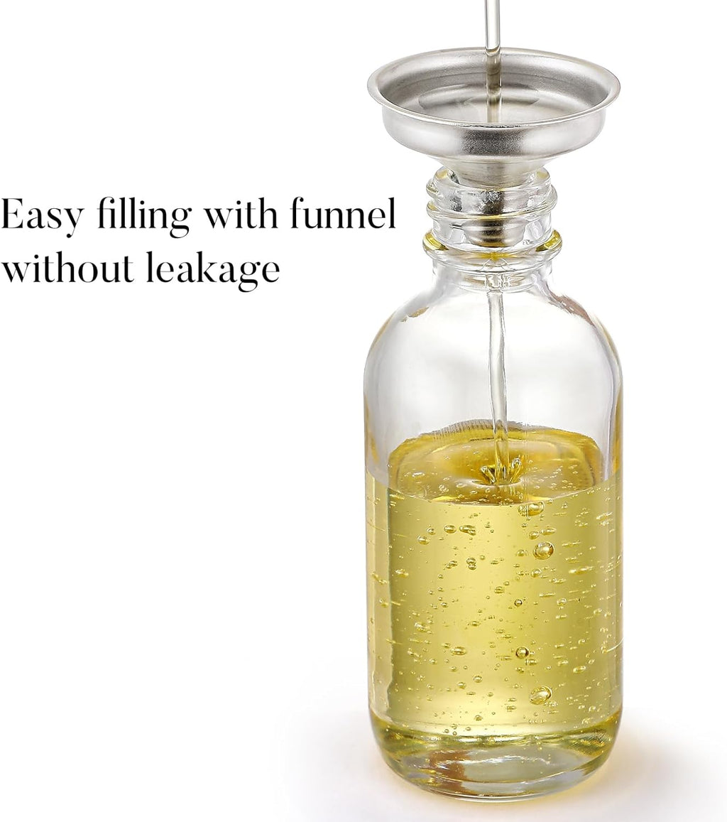 4 Pack, 2 oz Bottles with Dropper & 1 Funnel & 4 Labels - Essential Oils Bottles for Health, Personal Care & Beauty - 60ml Thick Dark Amber Glass Tincture Bottles, Refillable Cosmetic Containers