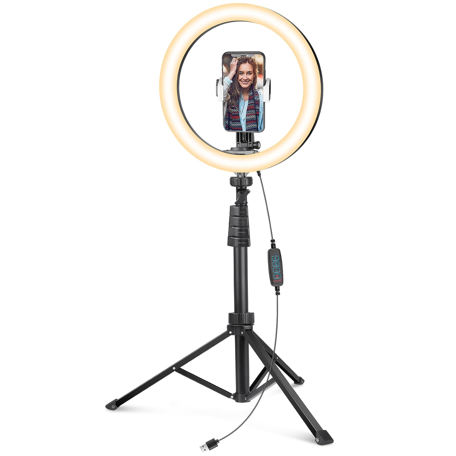 UBeesize 12'' Selfie Ring Light with 62’’ Tripod Stand for Video Recording, Live Streaming(YouTube, Instagram, TIK Tok), Compatible with Phones, Cameras and Webcams