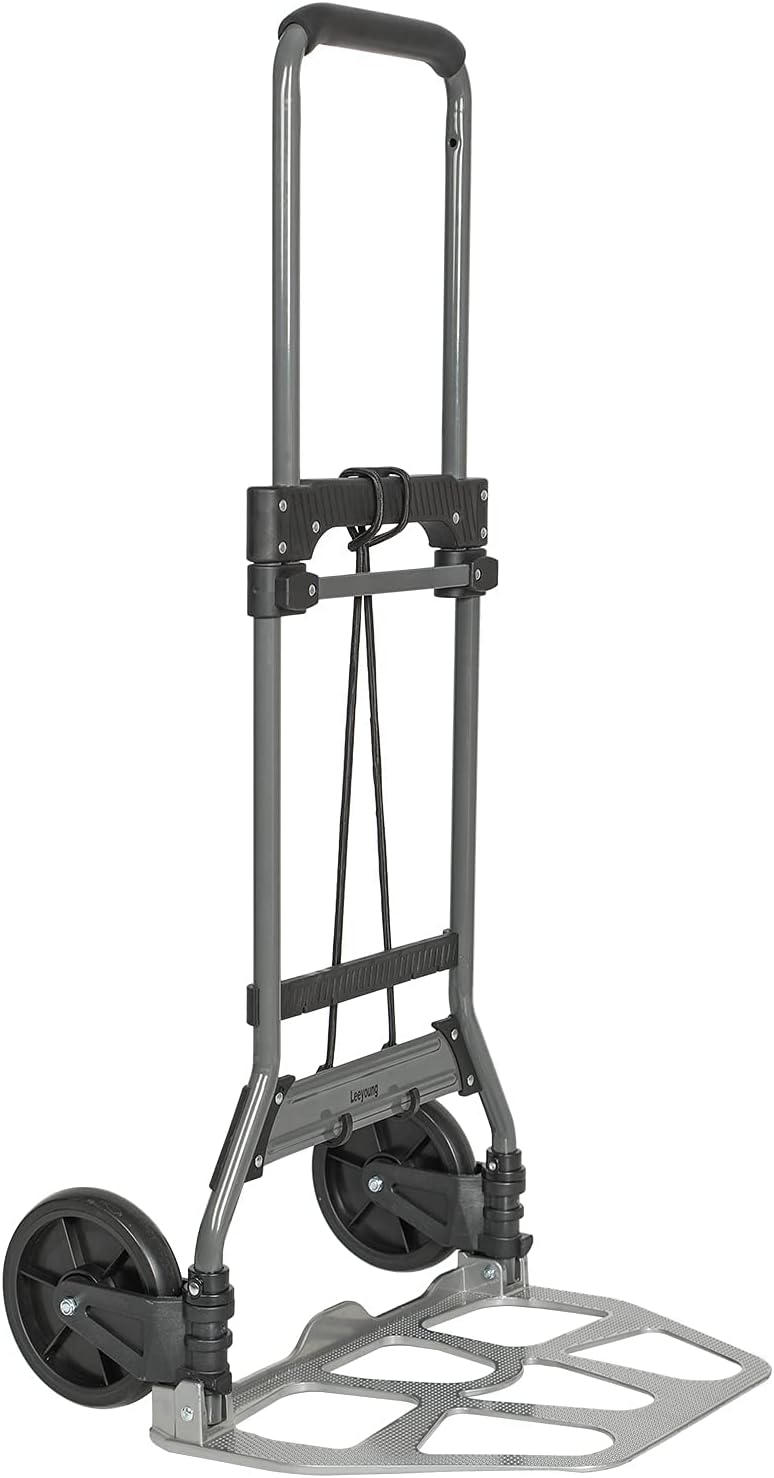 Leeyoung Folding Hand Truck and Dolly,309 lb Capacity Aluminum Portable Cart with Telescoping Handle and PP+EVA Wheels