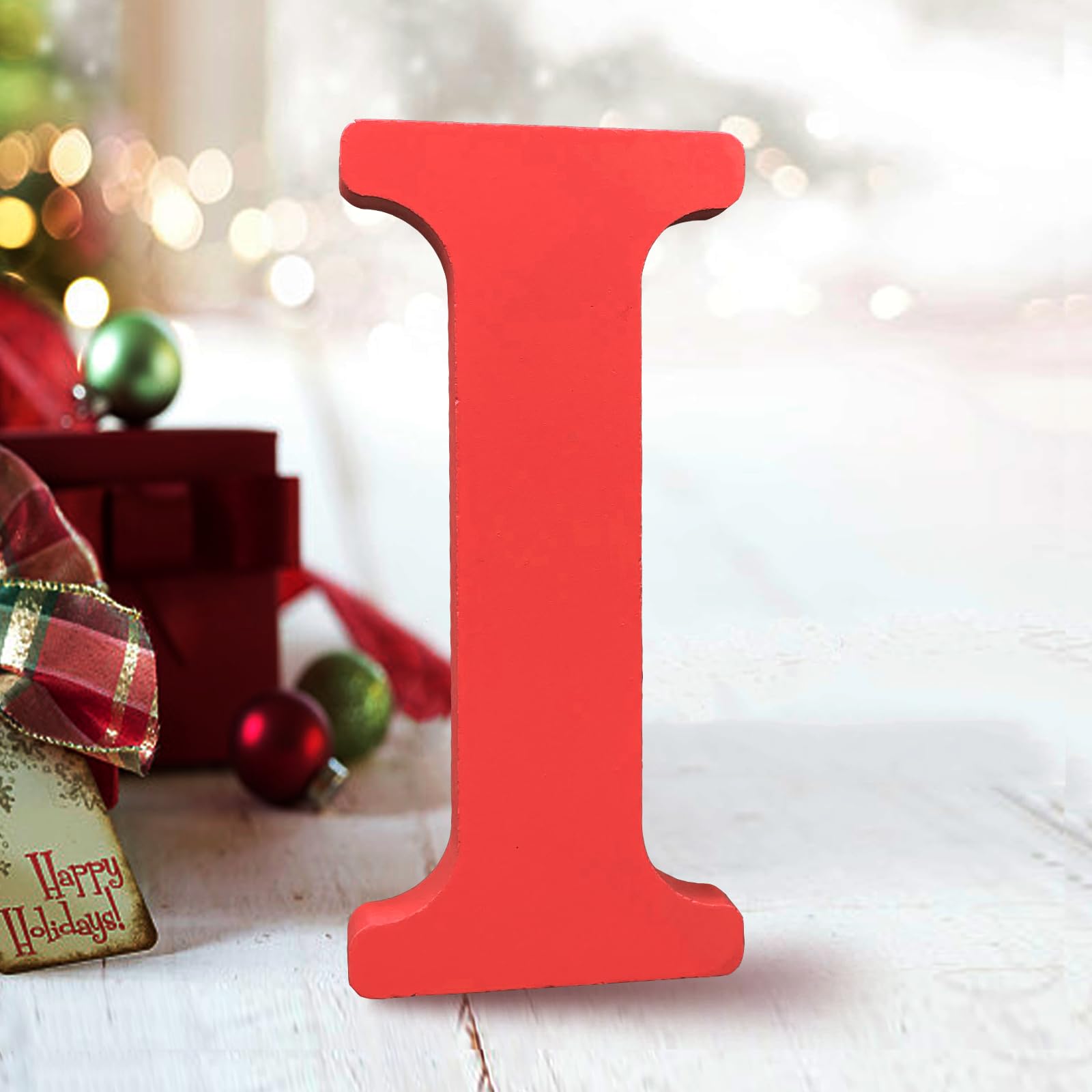 AOCEAN 6 Inch Red Wood Letters Unfinished Wood Letters for Wall Decor Decorative Standing Letters Slices Sign Board Decoration for Craft Home Party Projects (X)