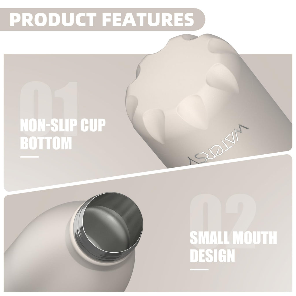 WATERSY Stainless Steel water bottles,17oz/500ml Insulated Water Bottles,Deep Blue metal water bottle Keeps Drink Cold and Hot,BPA Free kids water bottles for School,Gym,Travel,Sports