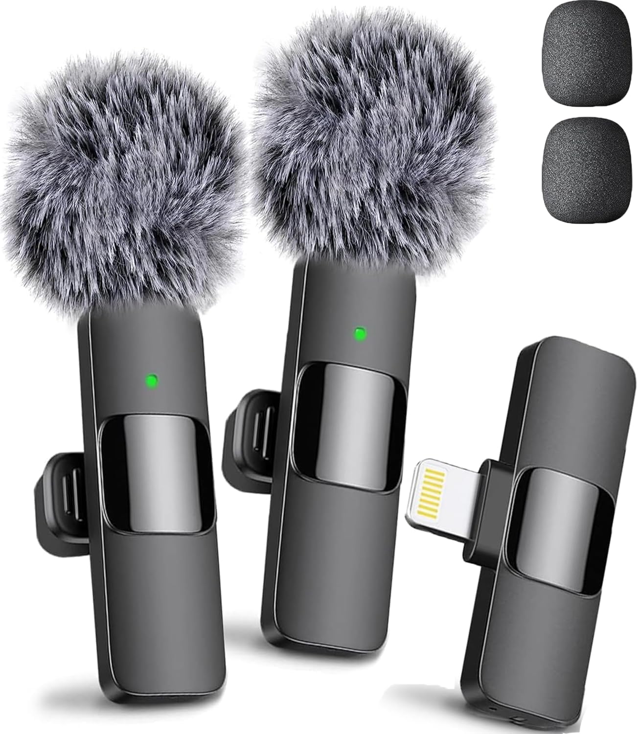 Mini Mic Pro (Latest Model) - Wireless Mini Microphone for iPhone, iPad, Android - 2 Pack Lavalier Microphone for Video Recording - iPhone Mic Crystal Clear Recording with USB-C for Content Creators