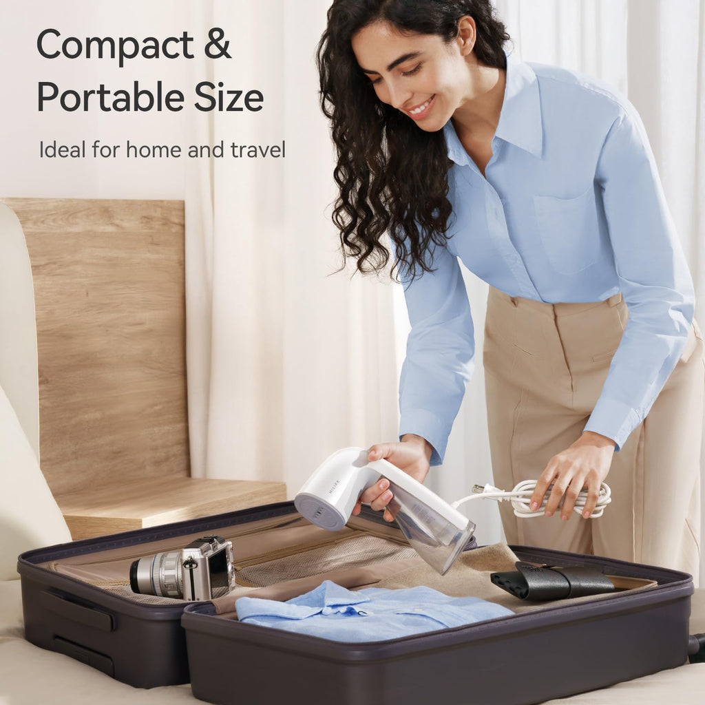 HiLIFE Steamer for Clothes, Portable Handheld Clothing Steamer, 240ml Big Capacity, 700W, Strong Power, Fabric Quick Wrinkle Remover with Brush for Home, Office, Travel (ONLY 120V) -Blue