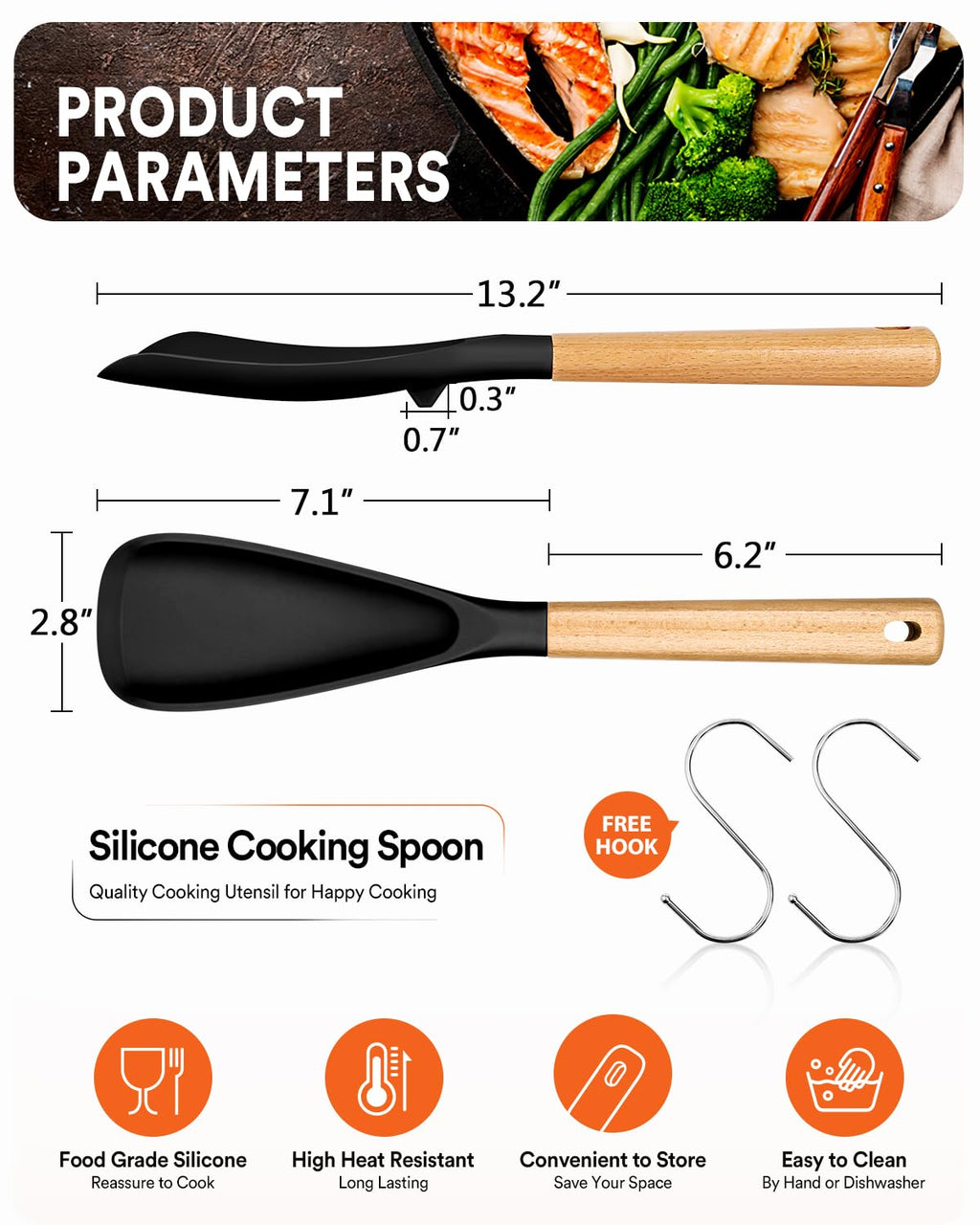 Cooking Spoon for Nonstick Cookwares, Nonstick Safe Cooking Spoon | Protect Your Pans – Gen X Kitchen
