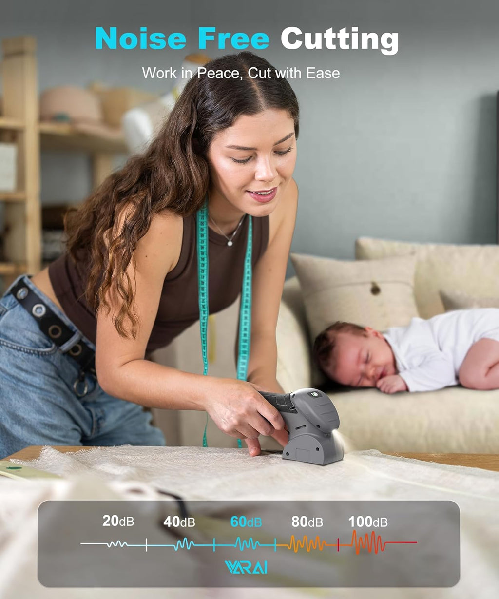 Cordless Electric Scissors, Fast Charging Rechargeable Cardboard Cutter with Replaceable Blades and Long-Lasting Battery, Effortless Cutting for Cloth, Fabric, Plastic & Leather