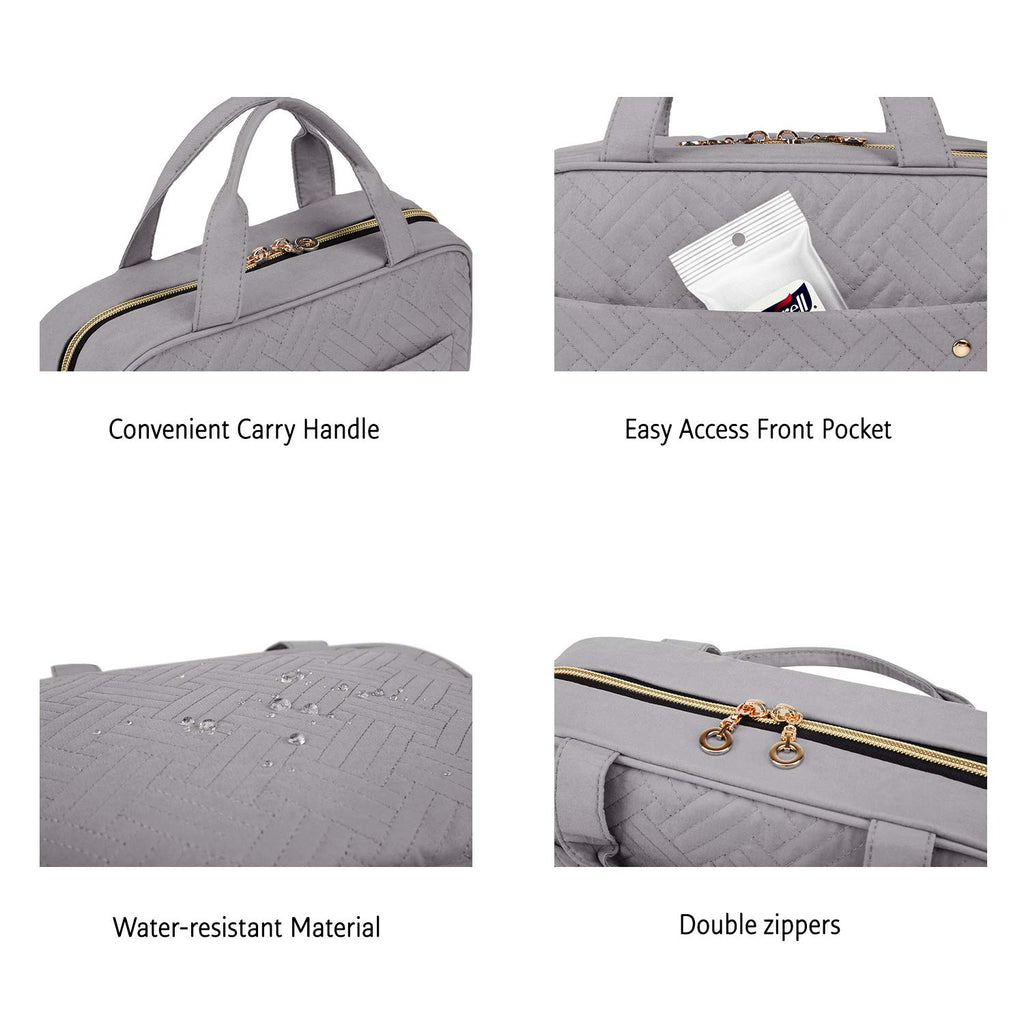 BAGSMART Large Toiletry Bag Travel Bag with Hanging Hook, Water-resistant Makeup Cosmetic Bag Travel Organizer for Accessories, Shampoo, Full Sized Container, Toiletries