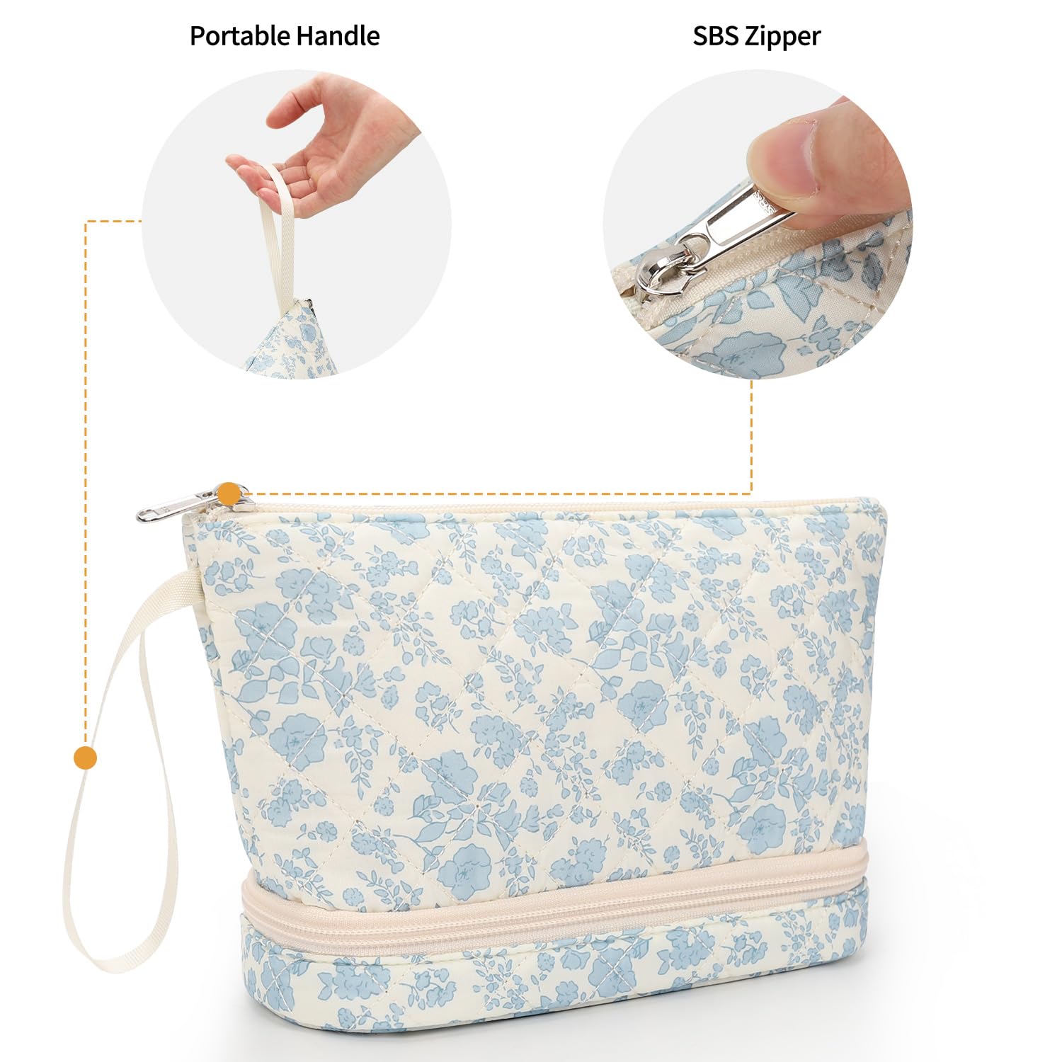 Ethereal Clear Makeup Bag, TSA Travel Makeup Organizer Bag Rose Gold Makeup Bags for Women Small Cosmetic Bag Portable Makeup Bag for Purse