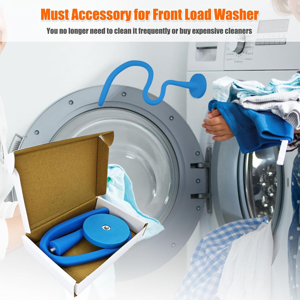 Front Load Washer Door Prop, Removable Flexible Washer Door Stopper, Magnetic Washing Machine Door Holder with 66mm Magnet Base, Keep Washer Door Open to Prevent Odors (Black)